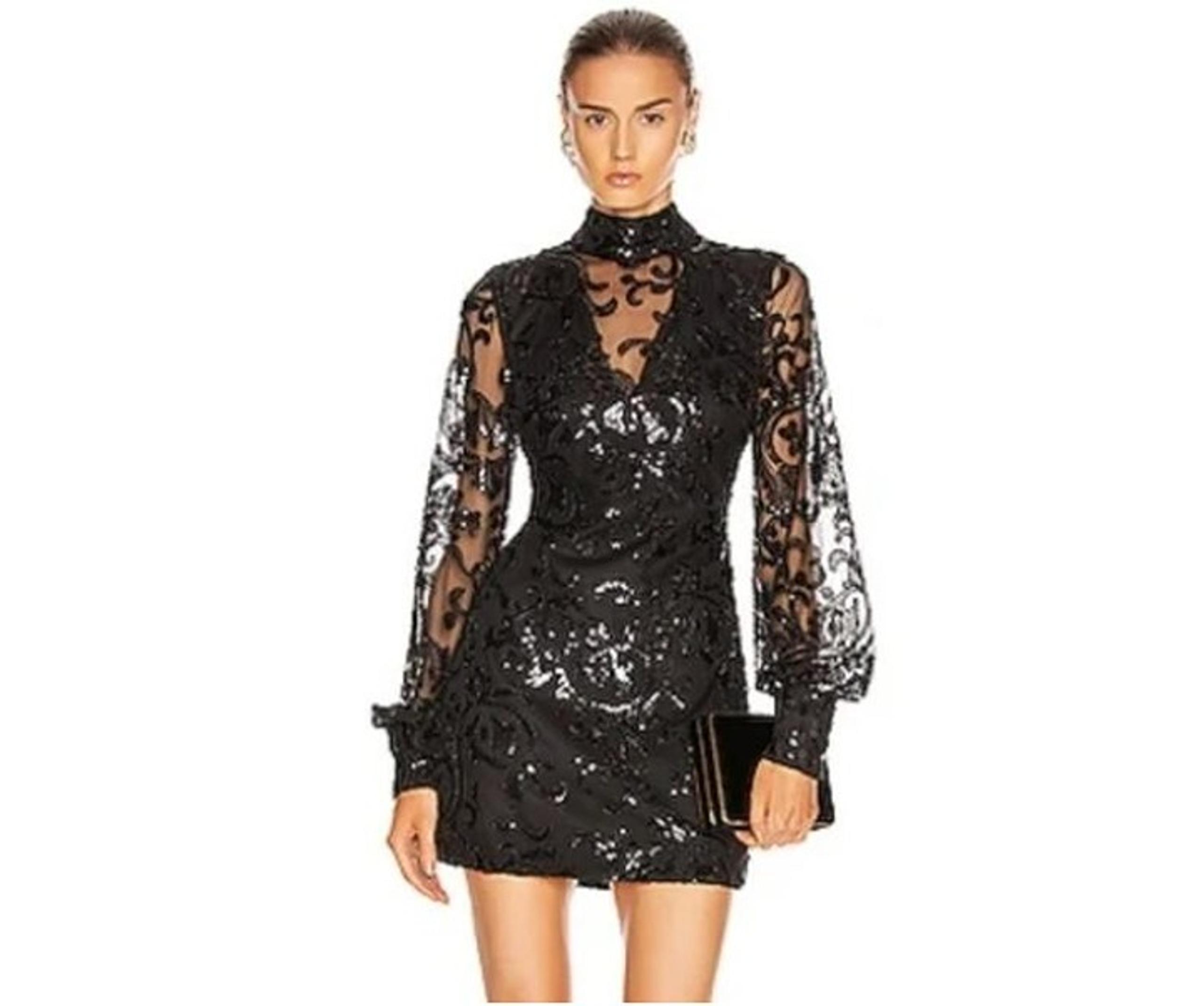 Alexis Beaded Sequin Embroidered Open Back Dress