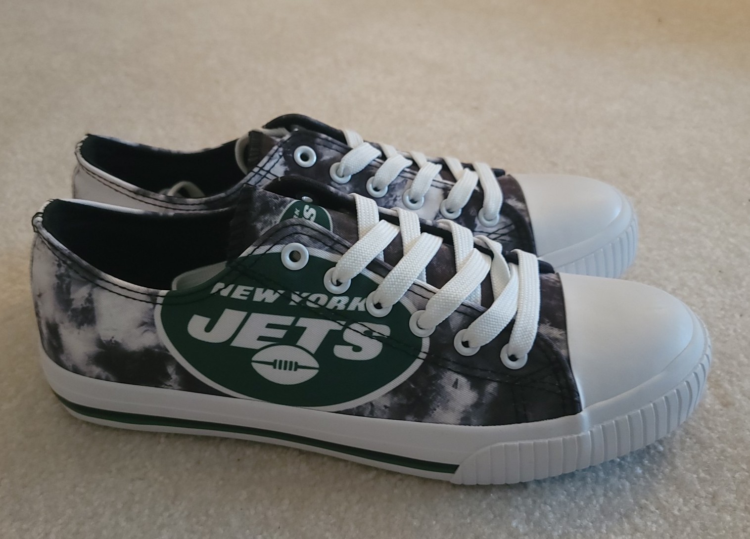 NFL New York Jets Tie-Dye Canvas Shoes - Women's Size 10, New Without Box