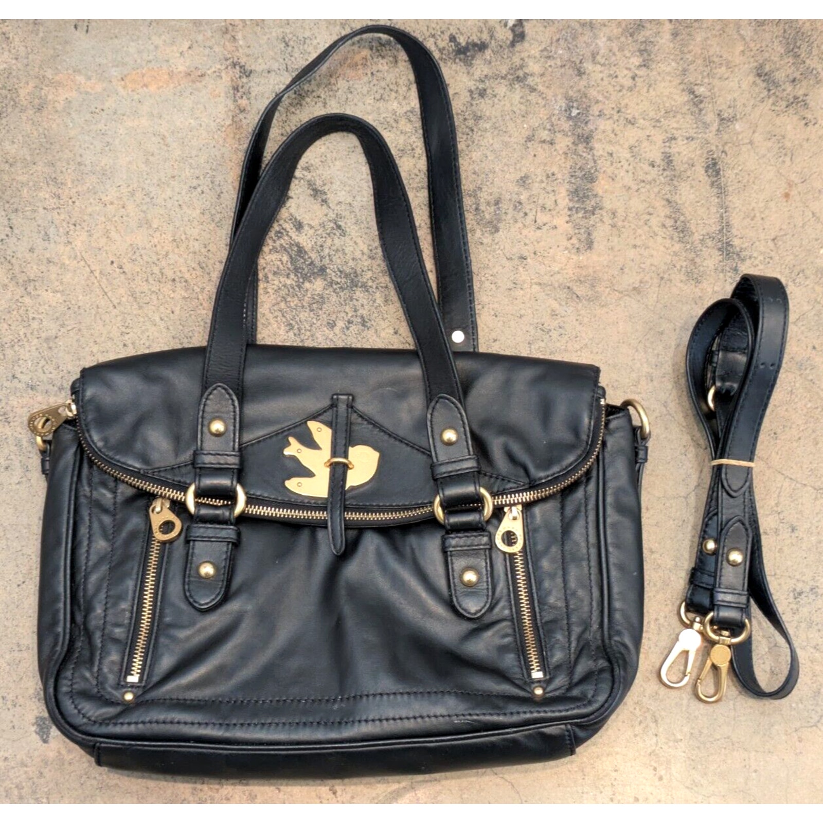 VTG Marc Jacobs Petal To The Metal Voyager Satchel/Crossbody Purse Black