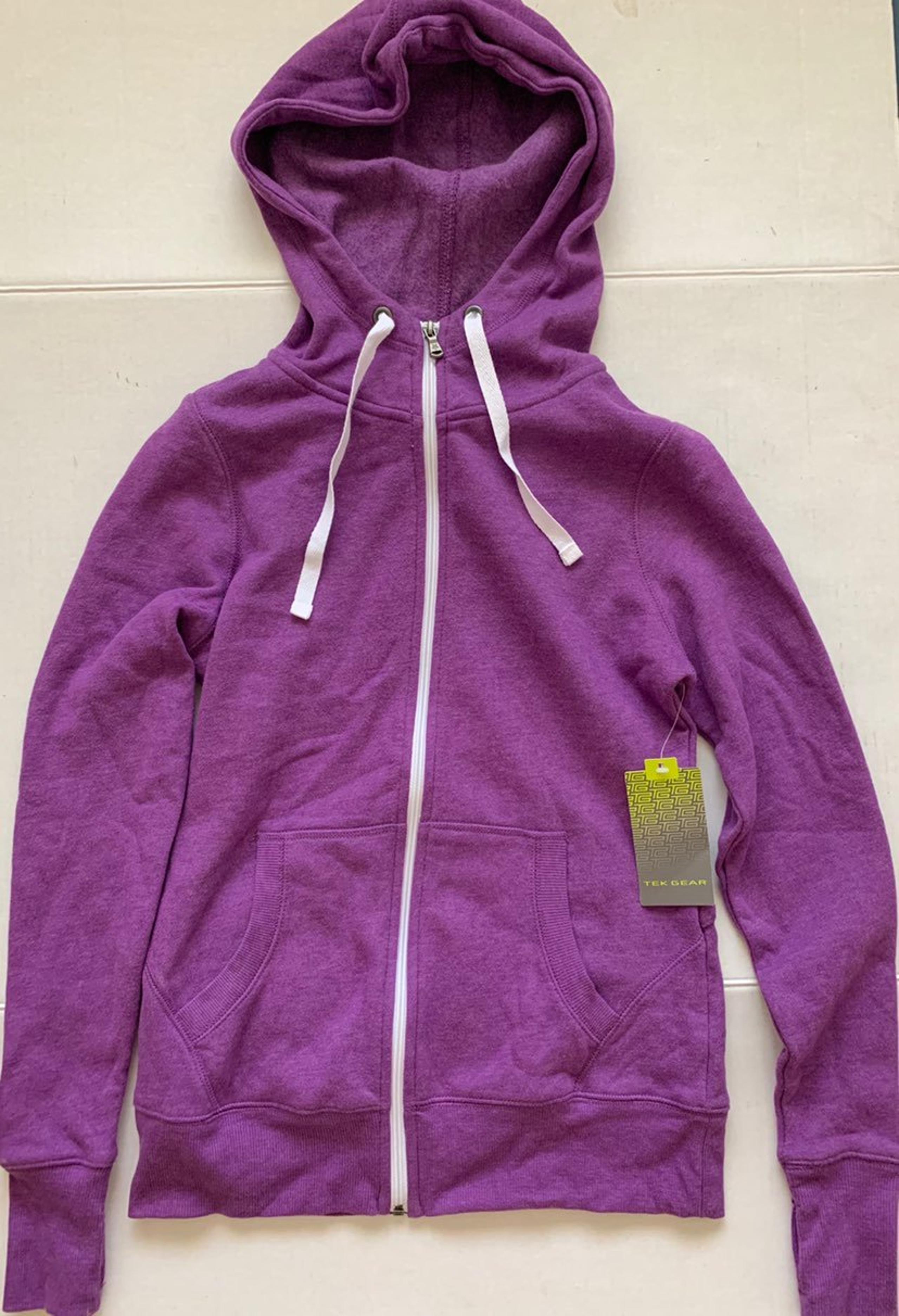 TEK GEAR Women’s Purple Hooded Sweater XS NEW
