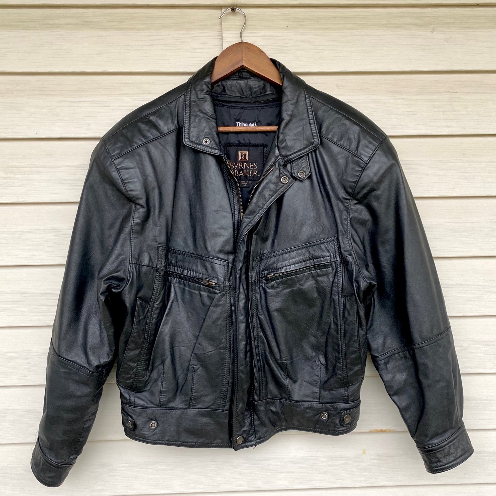 Vintage 90s Byrnes Baker Leather Jacket Thinsulate Med