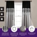 Night Sky Window Curtain Panel - Single Panel - 42 W x 84 L, Silver & Black