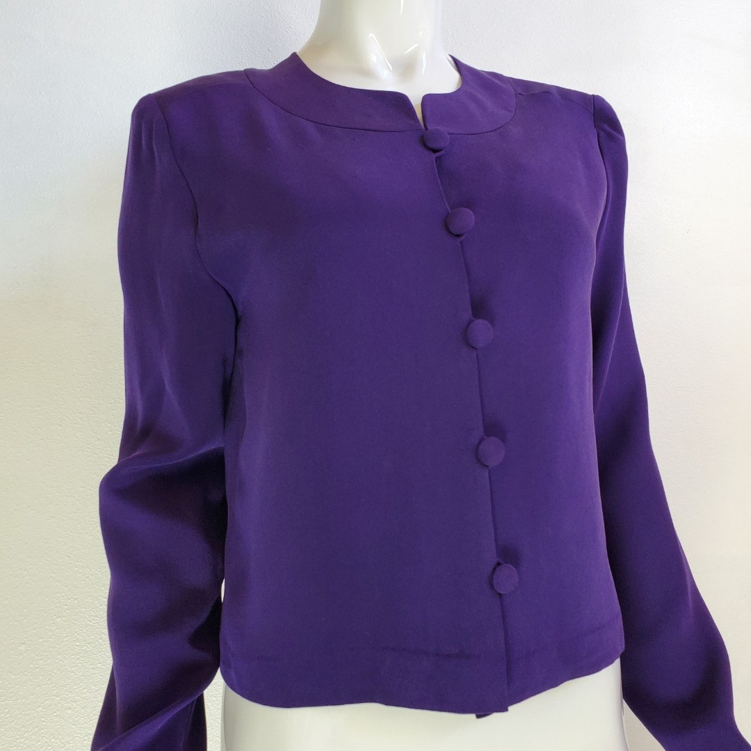 Vintage 90's Maggy London Purple Silk Jacket