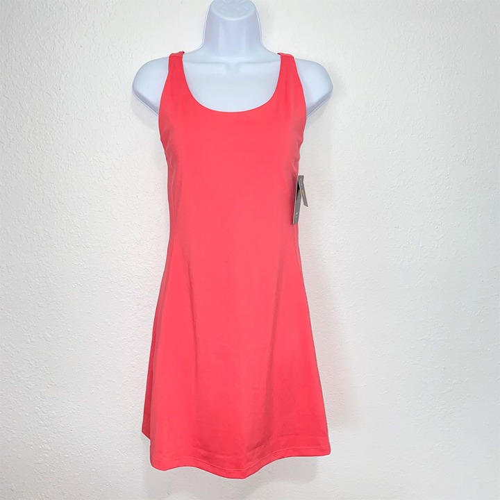 Body Glove Womens Athletic Sport Workout Gym Criss Cross Back Dress Coral Size L