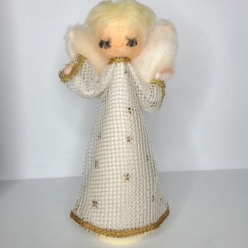 Vintage Wind Up Musical Angel MCM 1950s Christmas Holiday Made In Japan