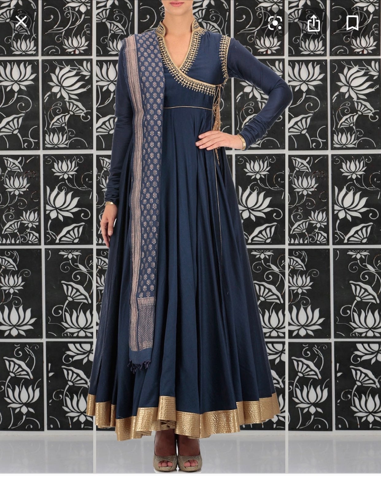 Rohit Bal Anarkali in Navy indian design