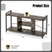 3-tier TV Stand for 55 TVs w/4 Open Shelves Heavy-duty Metal Frame for Bedroom
