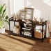 3-tier TV Stand for 55 TVs w/4 Open Shelves Heavy-duty Metal Frame for Bedroom