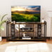 3-tier TV Stand for 55 TVs w/4 Open Shelves Heavy-duty Metal Frame for Bedroom