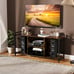 3-tier TV Stand for 55 TVs w/4 Open Shelves Heavy-duty Metal Frame for Bedroom