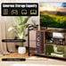 3-tier TV Stand for 55 TVs w/4 Open Shelves Heavy-duty Metal Frame for Bedroom