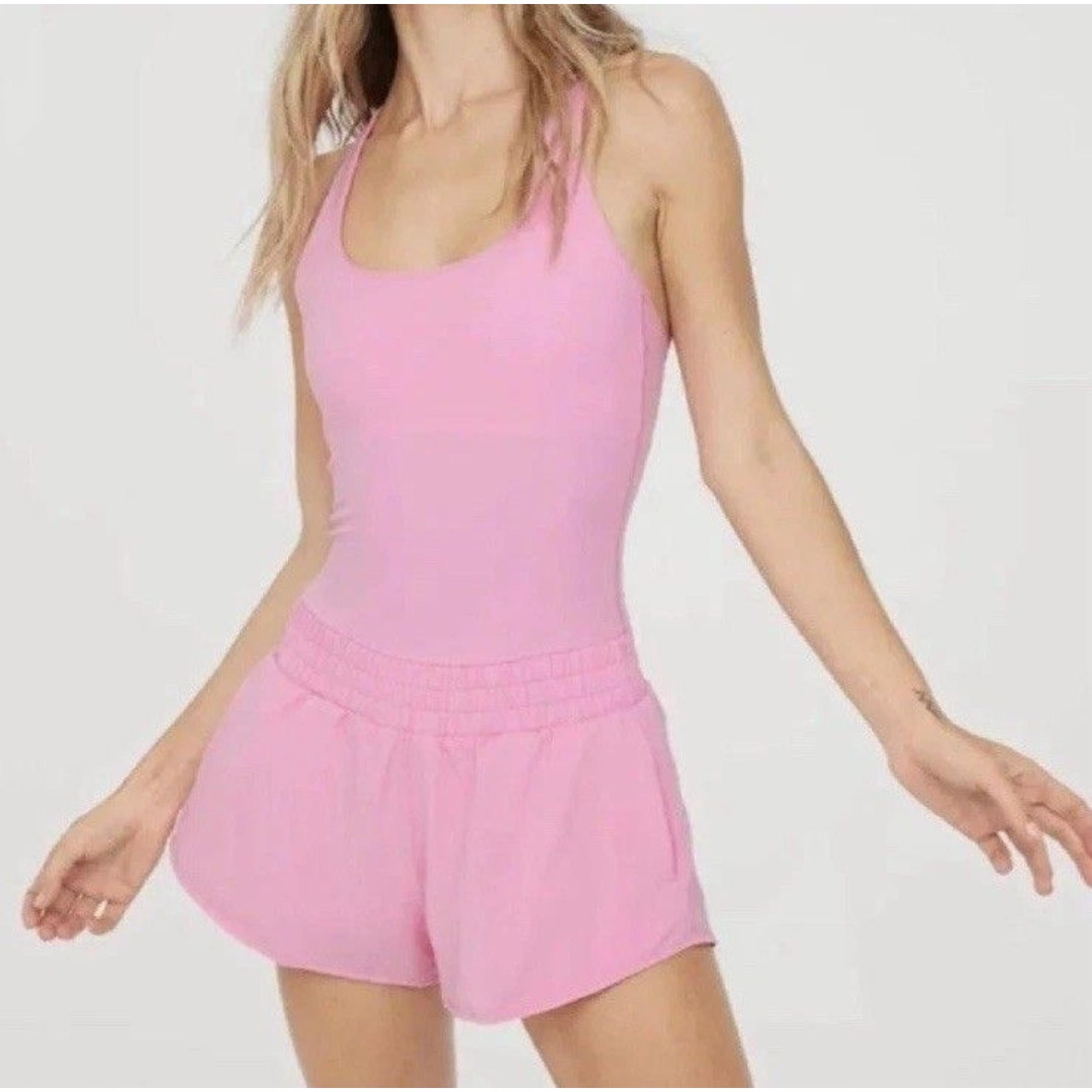 Offline By Aerie Athletic Romper Racerback Smocked Waist Travel Gym Size Small