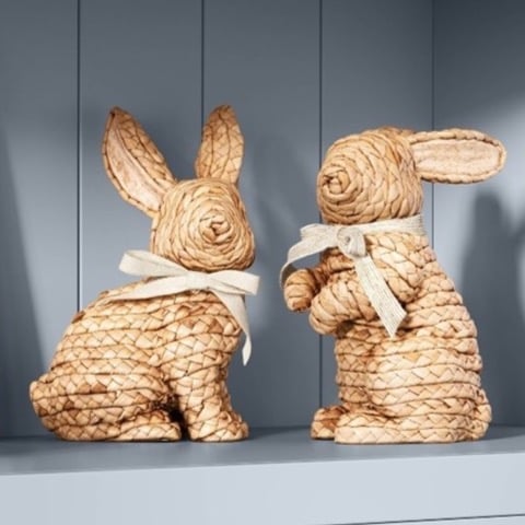 Set of 2 Threshold Woven Decorative Bunny With Bow - Threshold Easter