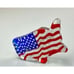 2004 Corvette GM Fenton Art Glass Patriotic USA Flag America Shaped Paperweight