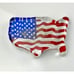 2004 Corvette GM Fenton Art Glass Patriotic USA Flag America Shaped Paperweight