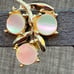 MOP Clip-On Earrings 1 In Opalescent Round Leaf Design Vintage Retro Fruit Glam