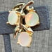 MOP Clip-On Earrings 1 In Opalescent Round Leaf Design Vintage Retro Fruit Glam