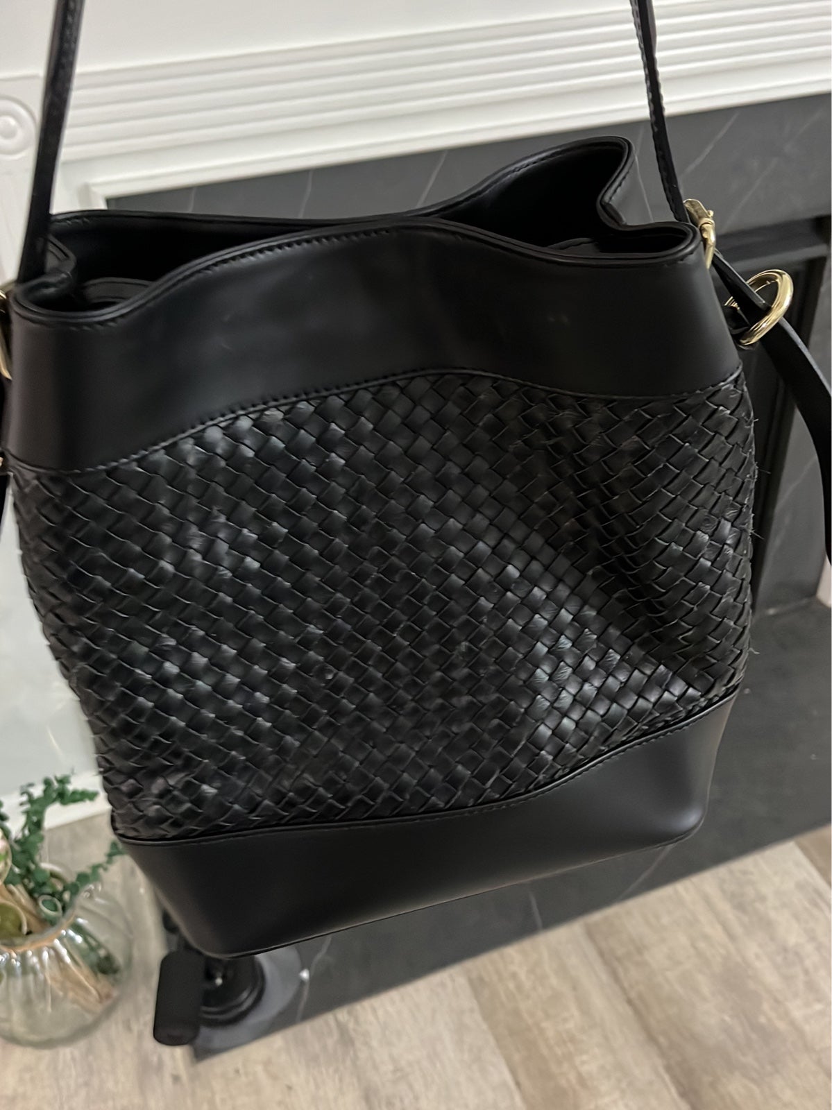 Valentina Fiorf Black Woven Italian leather bucket bag. MAKE US AN OFFER!