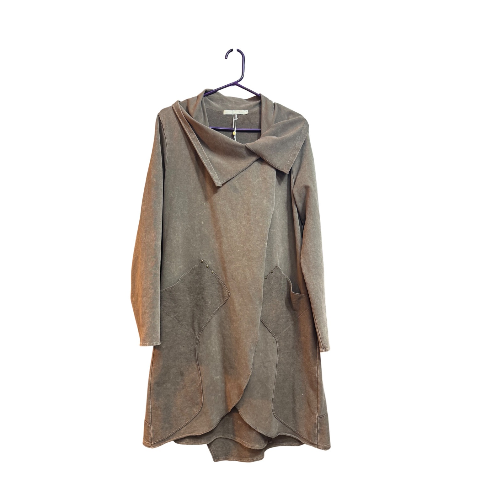 Testimony Los Angeles French Terry Tunic Jakcet Pockets Oversized L