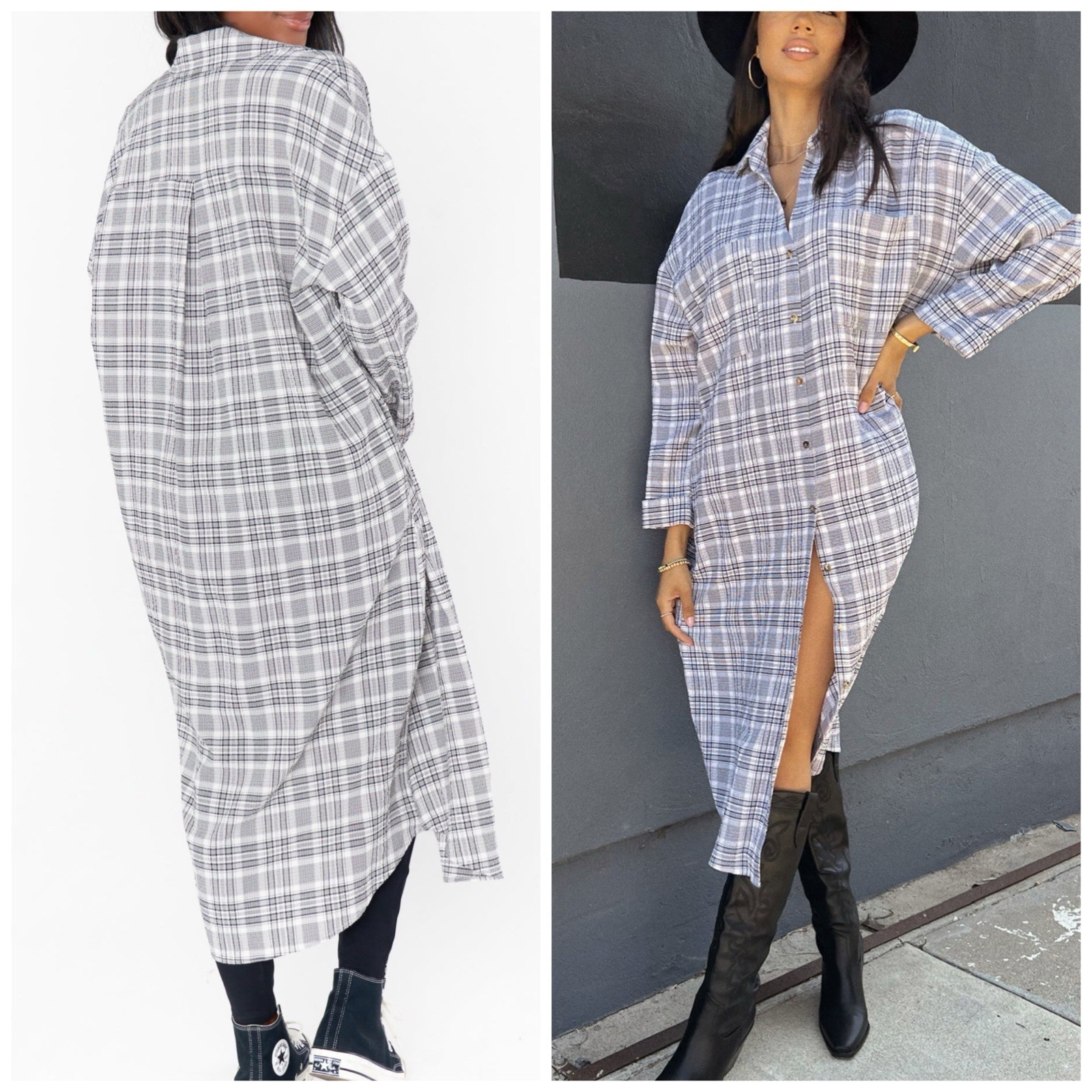Show Me Your Mumu XS Oversized Leo Button Down Tunic Shirt Dress Seersucker