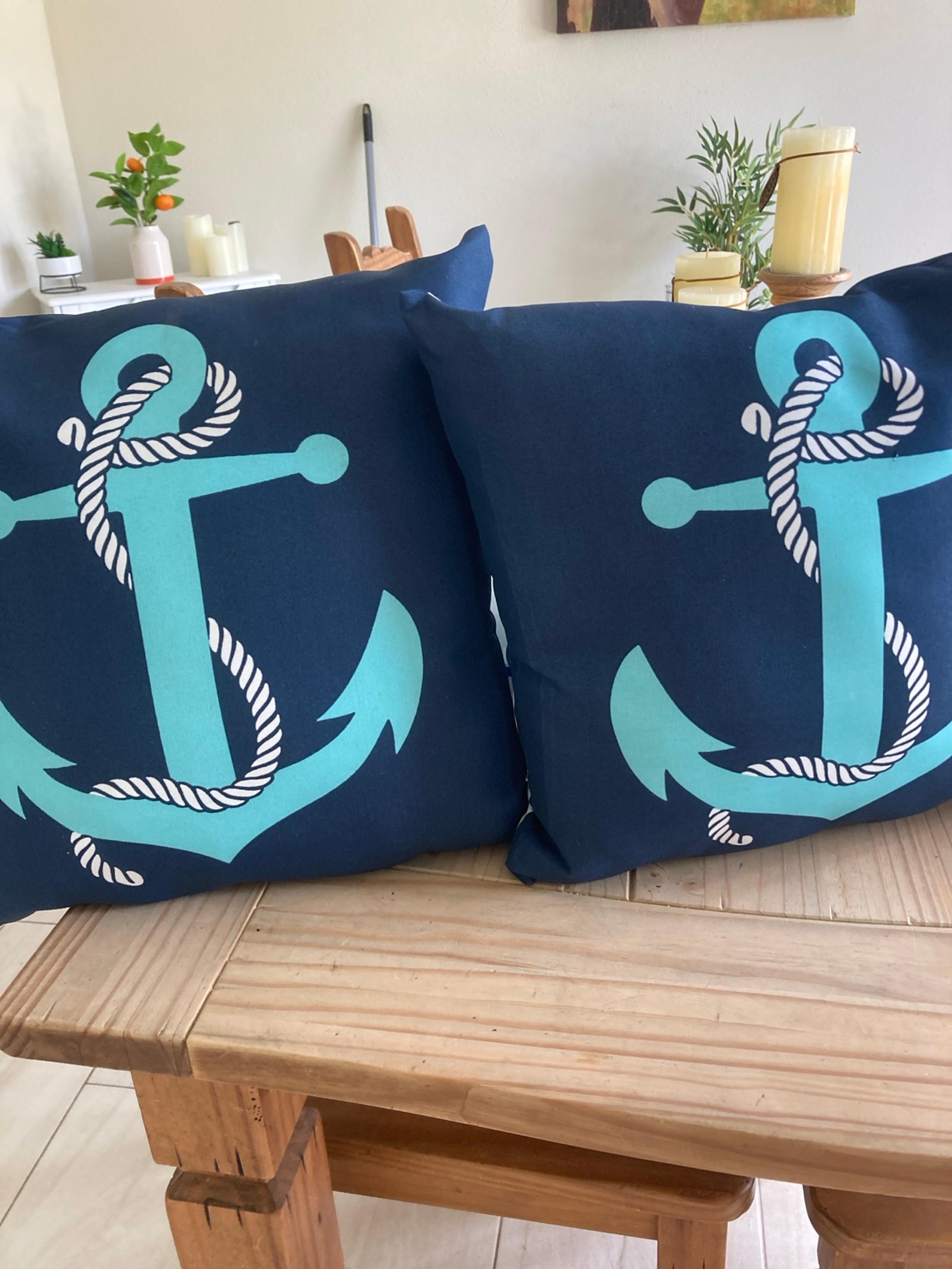 2 PK Anchor Outdoor Decorative Throw Pillows