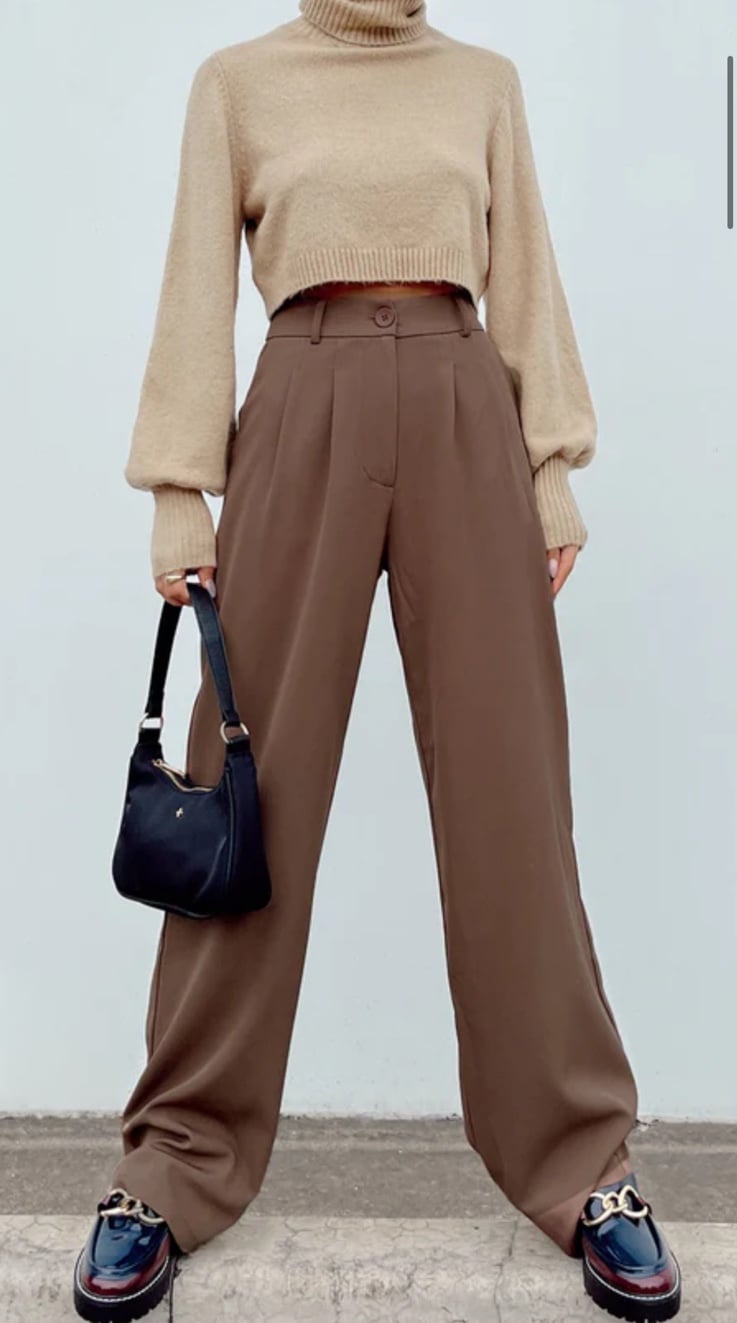 NWOT princess Polly brown archer pants suit pants dress pants slacks us 2
