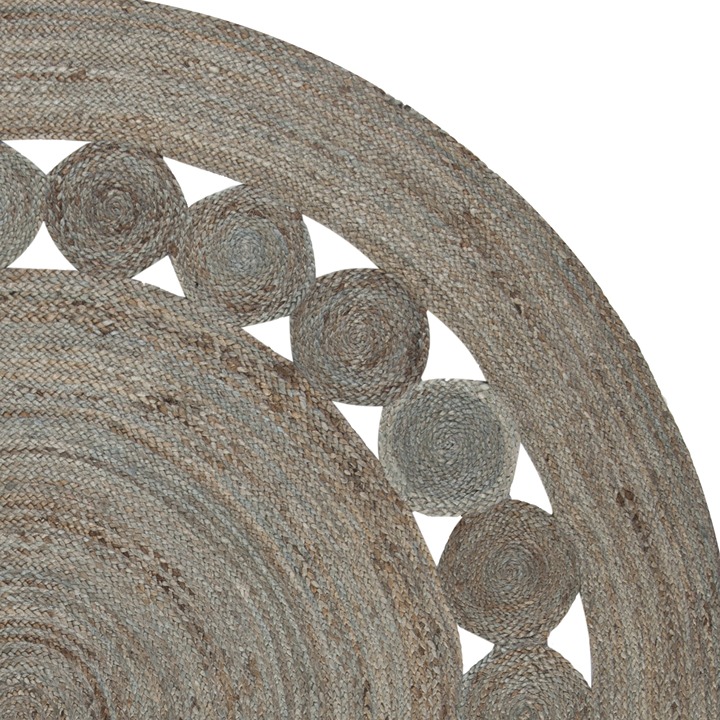 Natural Fiber Morgan Braided Jute Area Rug, Grey-DFUJSIL71