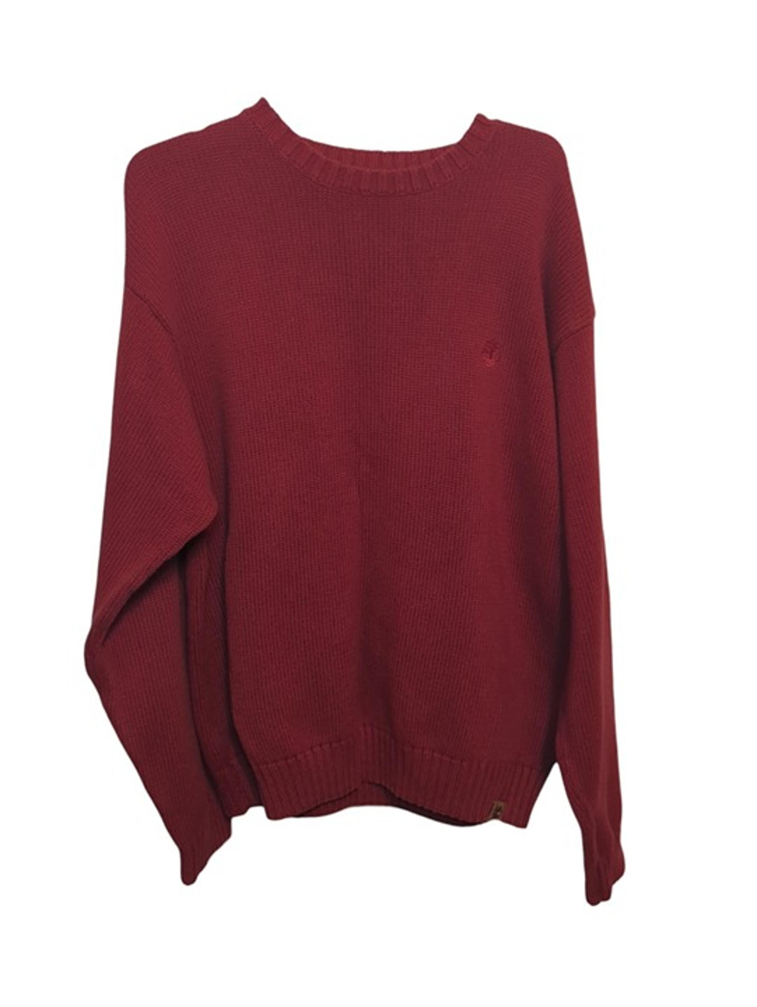 Timberland Men's Size XL 100% Cotton Maroon Long Sleeve HEAVY Sweater