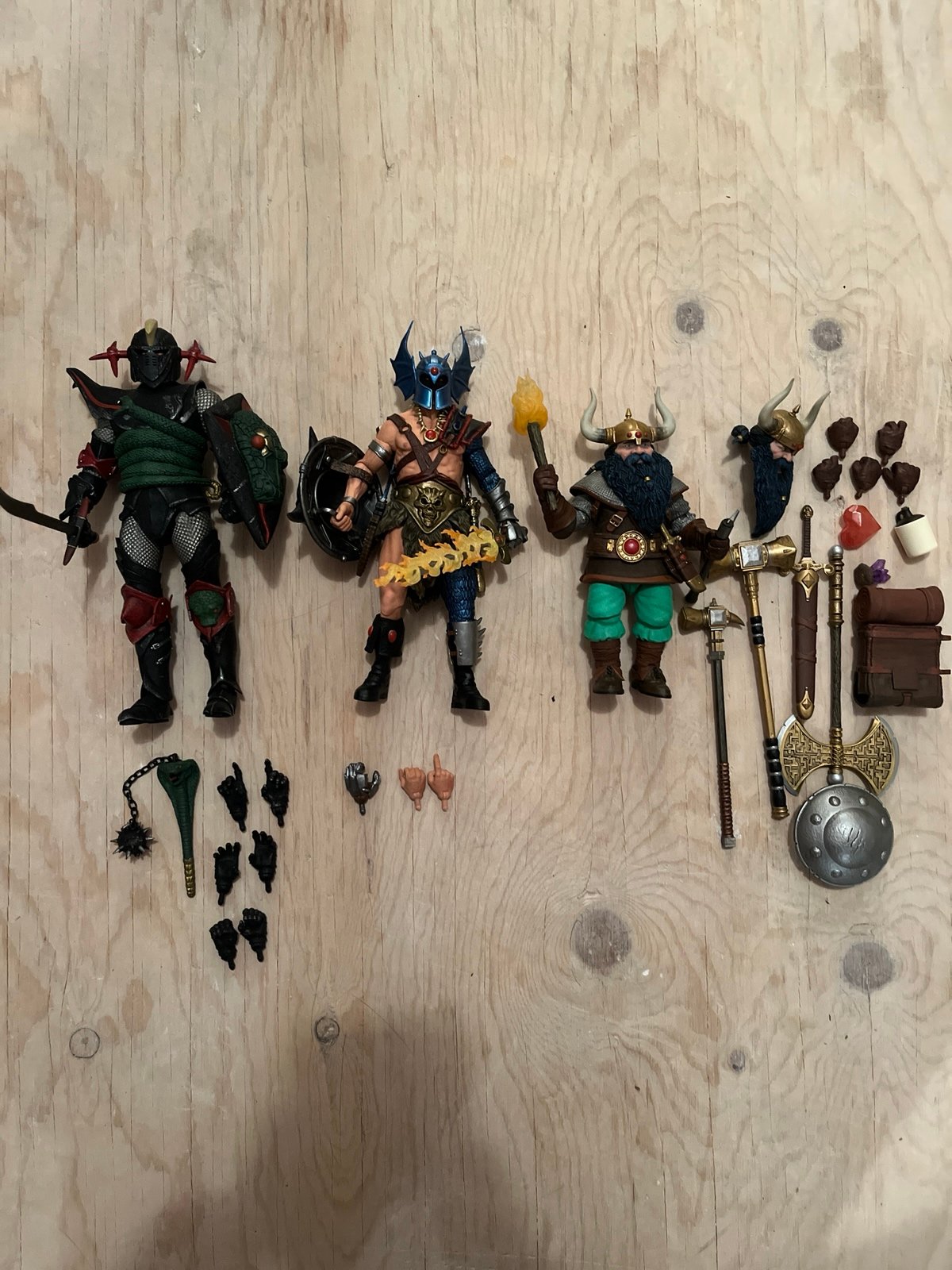 NECA Dungeons and Dragons Lot of 3 Grimsword Warduke Elkhorn Complete