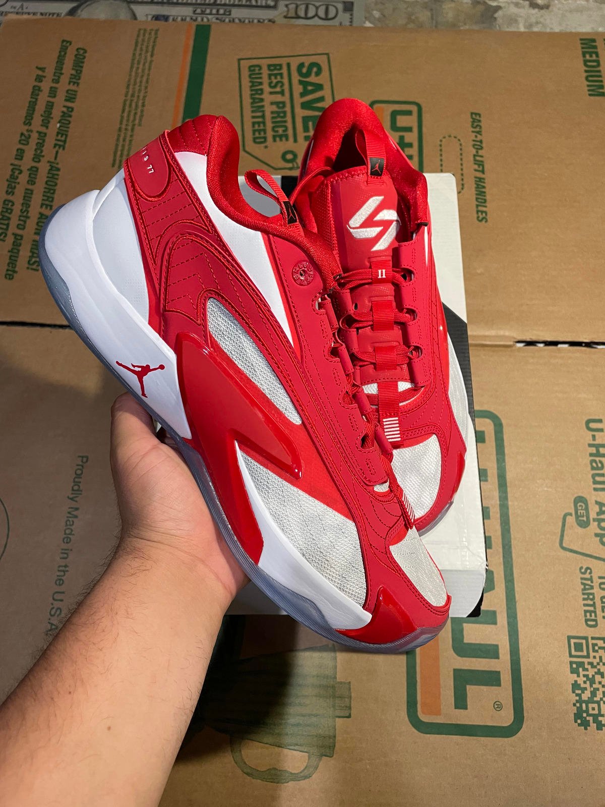 Men US 12M New  Nike Air Jordan Luka Doncic 2 White/University Red Cushlon3.0