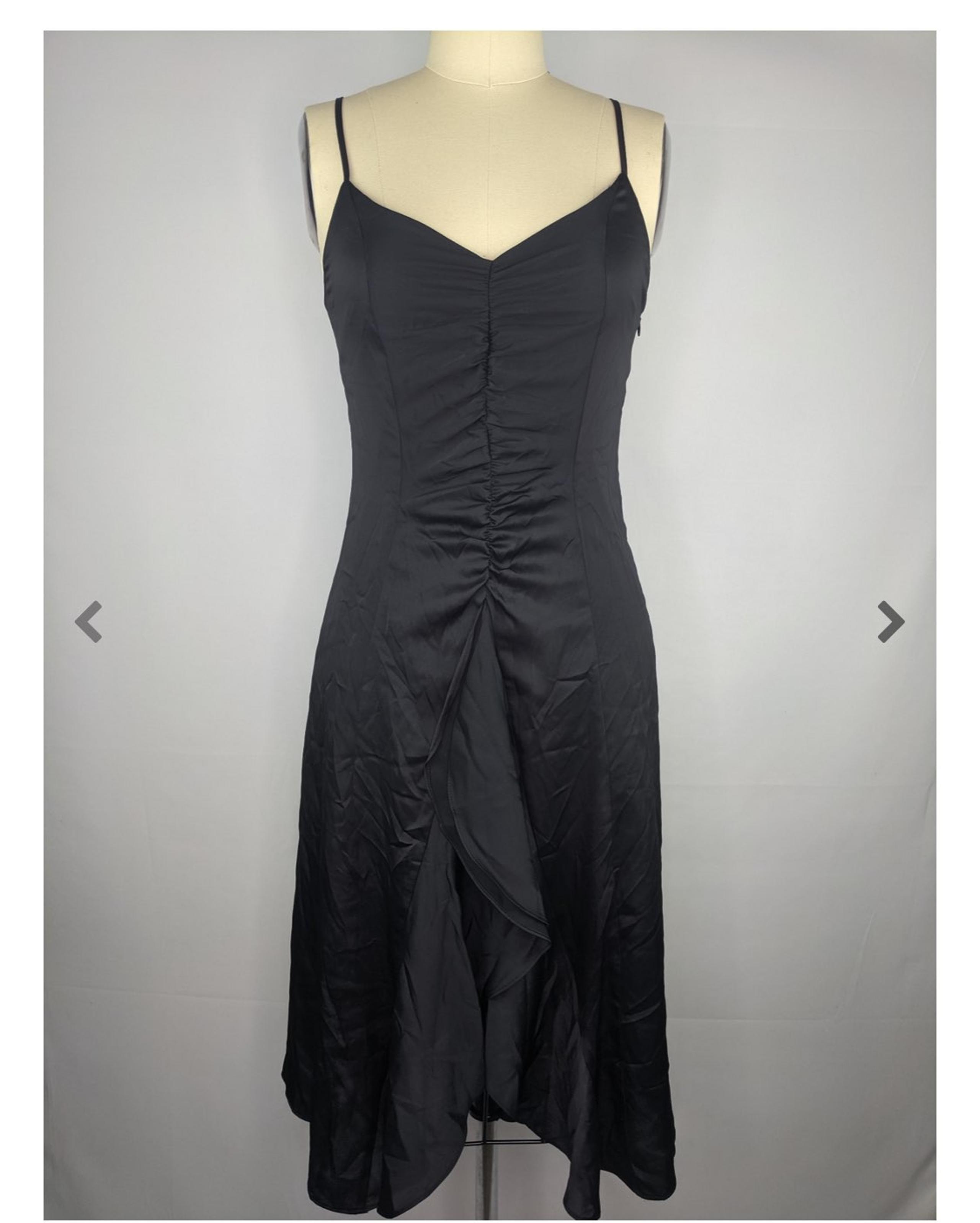 NWT Women’s black ruffle front,A-line Bar III Mod Femme Dress