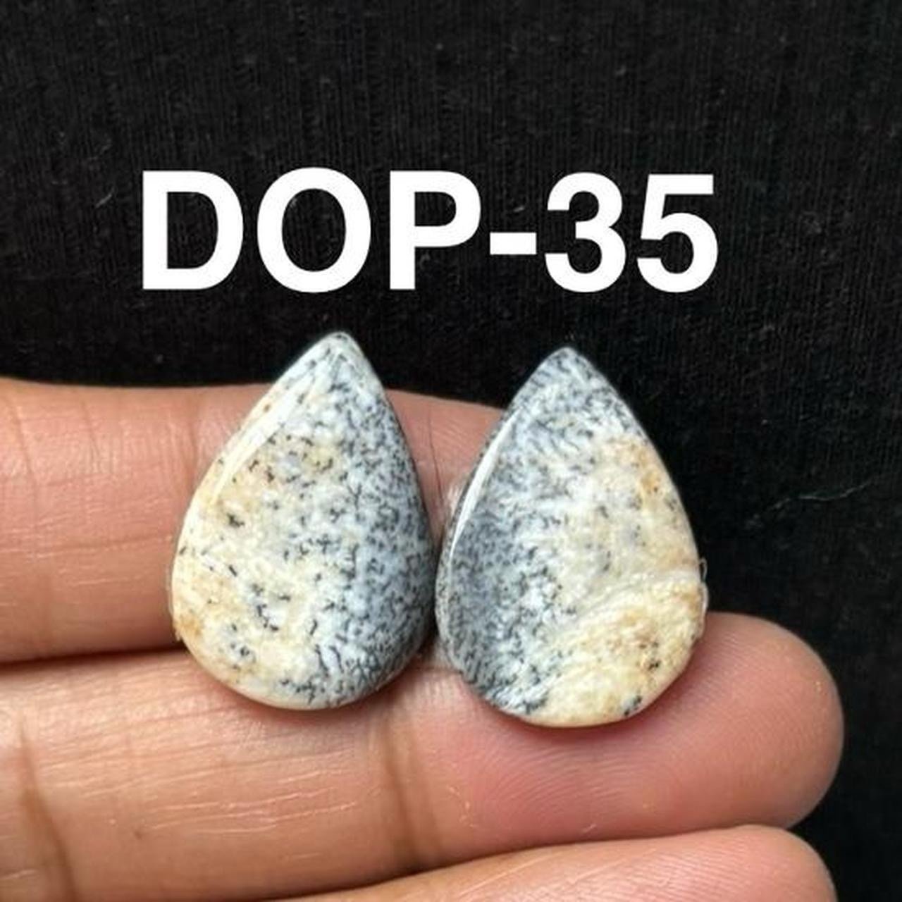 Dendrite Opal Pear Shape natural Gemstone Cabochon-2Pc Lot-DOP-35/STK-87