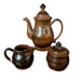 Vintage Japanese Redware Brown Teapot With Matching Sugar And Creamer Mint