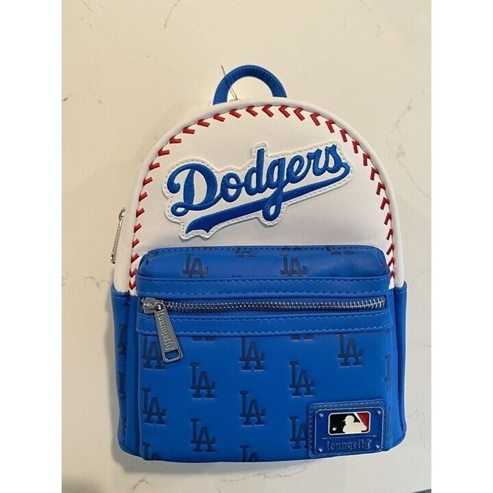 Loungefly MLB Los Angeles Dodgers Baseball Seam Stitch Mini Backpack
