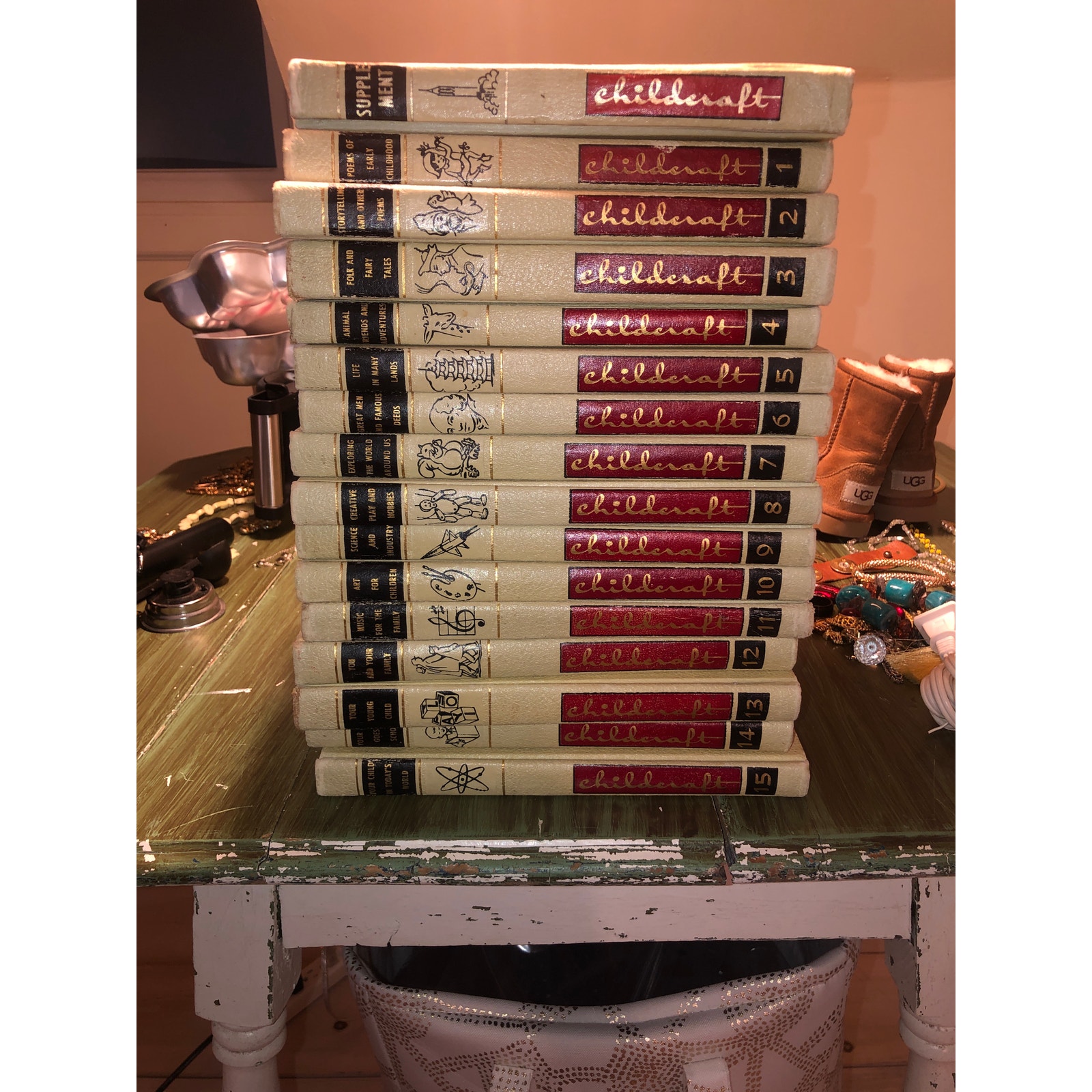 Childcraft Vintage 1954 Books 1-15 + One Supplement Good Vintage Condition