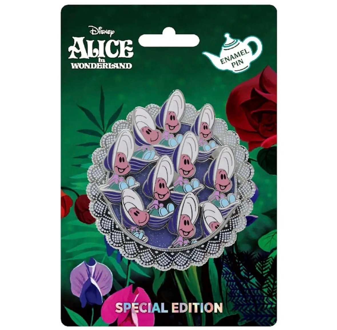 Disney Pink a la Mode Scallop Alice in Wonderland Baby Oysters Jumbo 3” Pin
