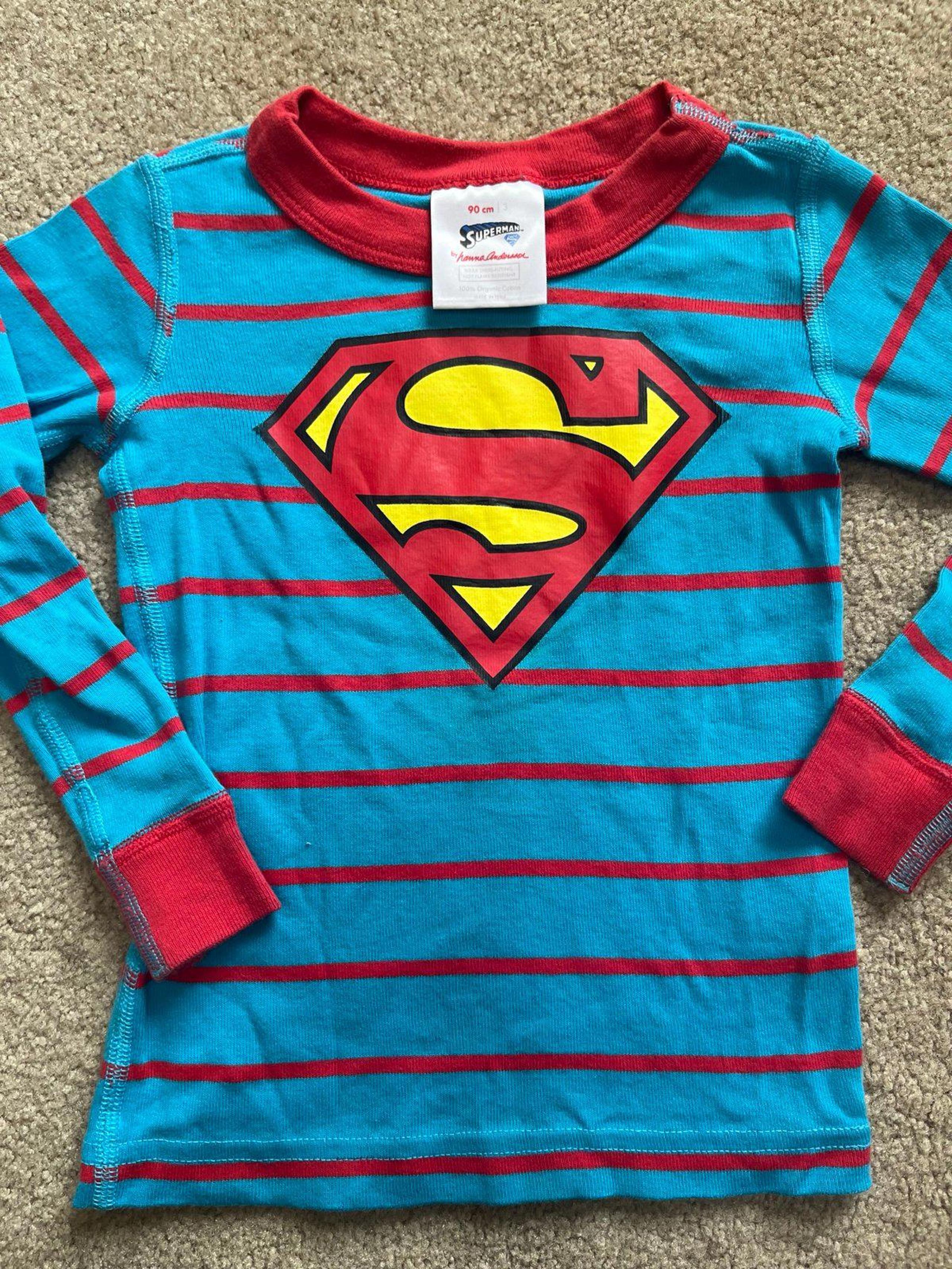 Superman Hannah Andersson Boys Pajama Shirt Top Size 3T