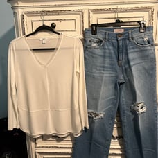 BCBG cropped denim jeans size 25 bundle top included