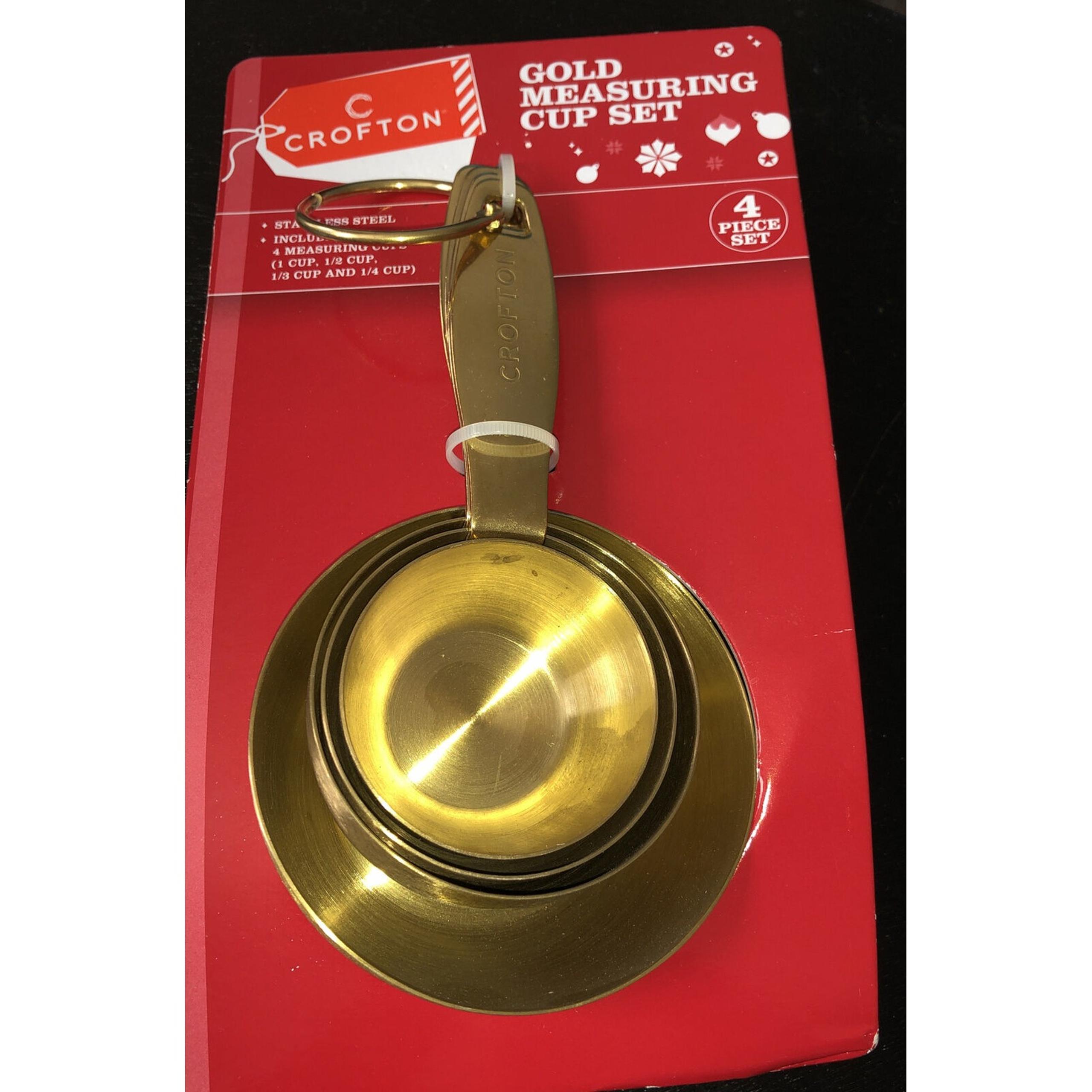 CROFTON Stainless Steel  GOLD Measuring Cup Set OF 4