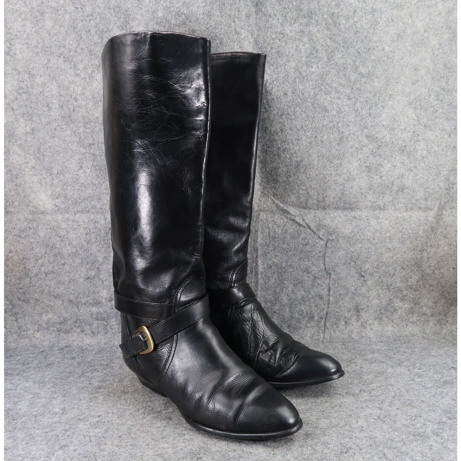 Enzo Angiolini Shoes Womens 8 Boots Fashion Vintage 80s Harness Leather Black