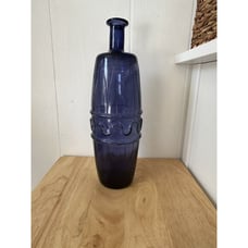Vintage Empoli Genie Bottle Decanter Periwinkle Squiggle No Stopper 13”