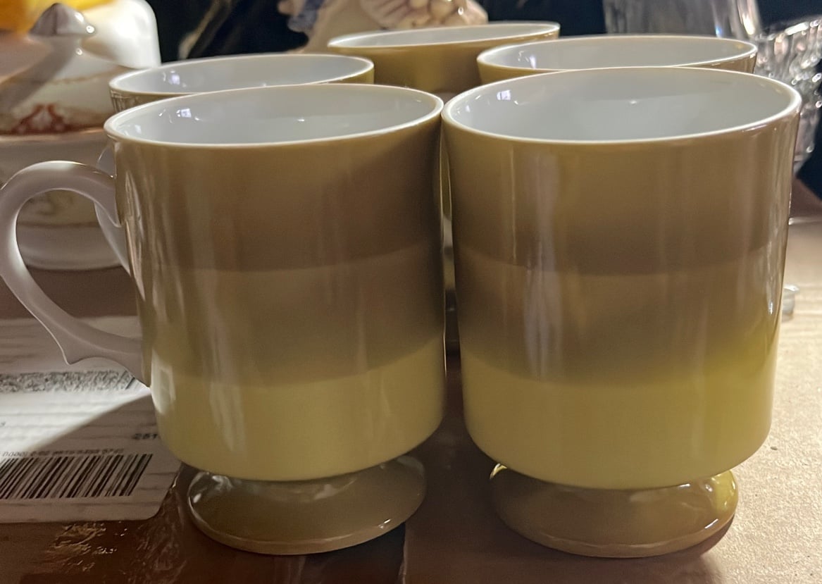 Vintage footed mugs
