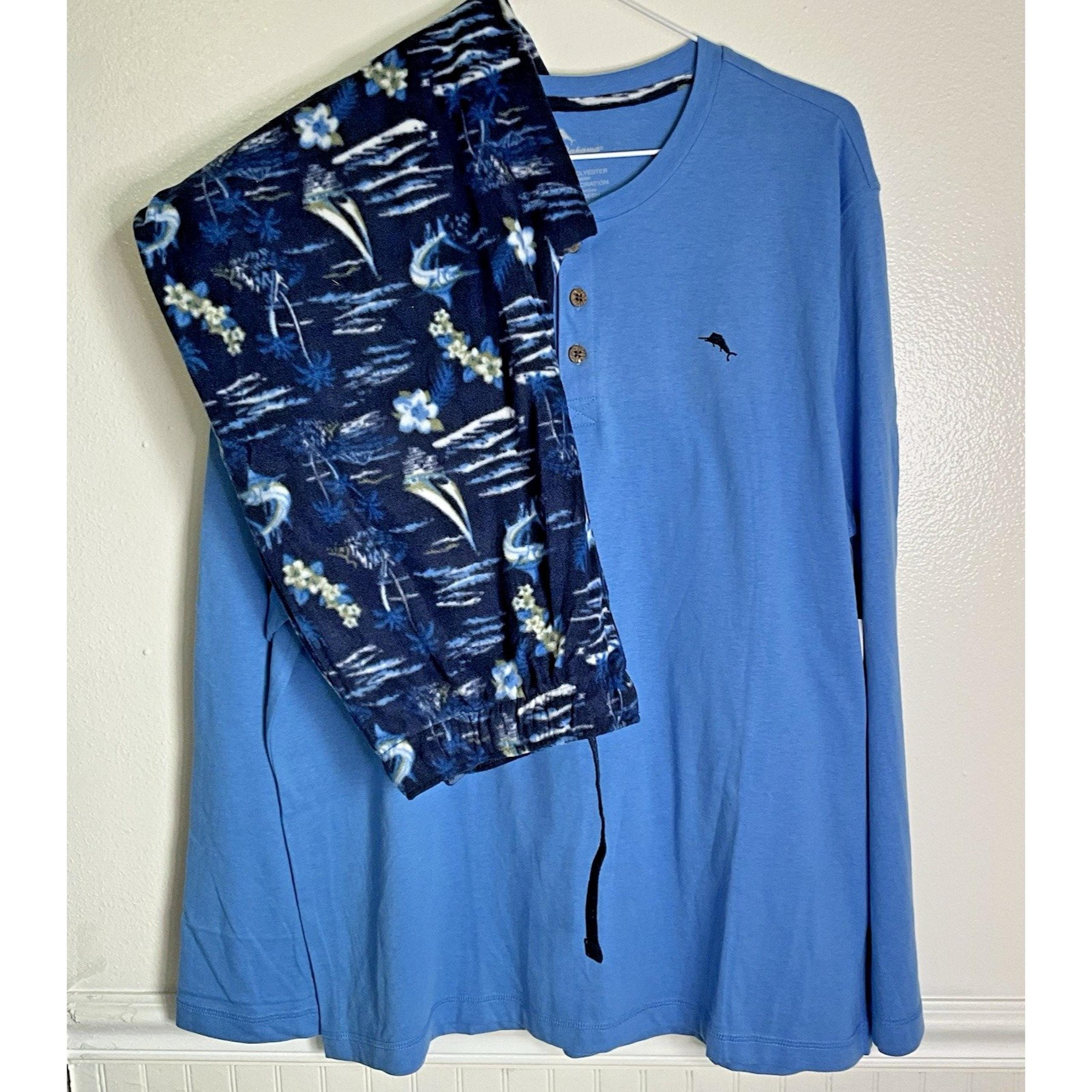 Tommy Bahama 2 Piece Pajama Set T-shirt & Fleece Pants Men Size M NEW