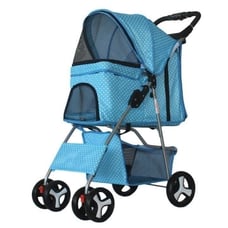 4-Wheel Foldable Pet Dog Cat Stroller Travel Carrier Portable