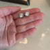 Silver Diamond Stud Earrings