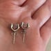 Silver Diamond Stud Earrings