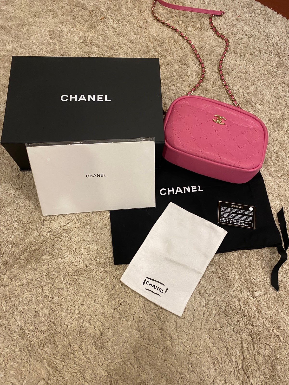 Chanel camera goatskin quilted bag AUTHENTIC