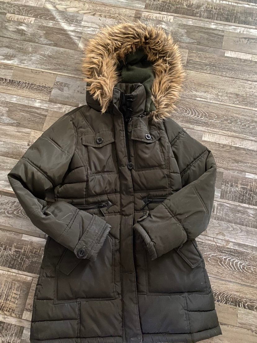 womens olive winter jacket size medium