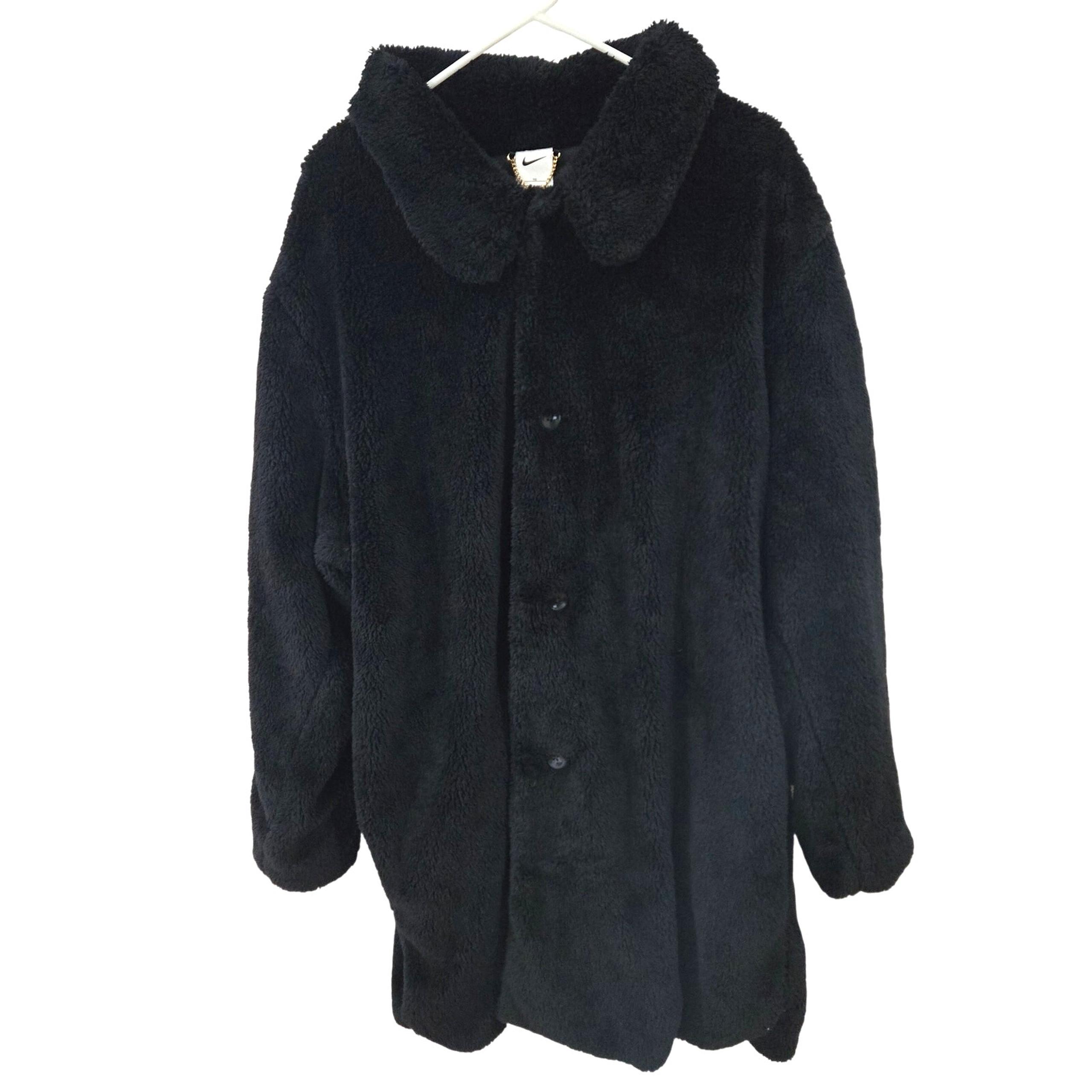 Nike Sportswear Sz XL Men's Black Fleece Trench Sample Coat Loose Fit