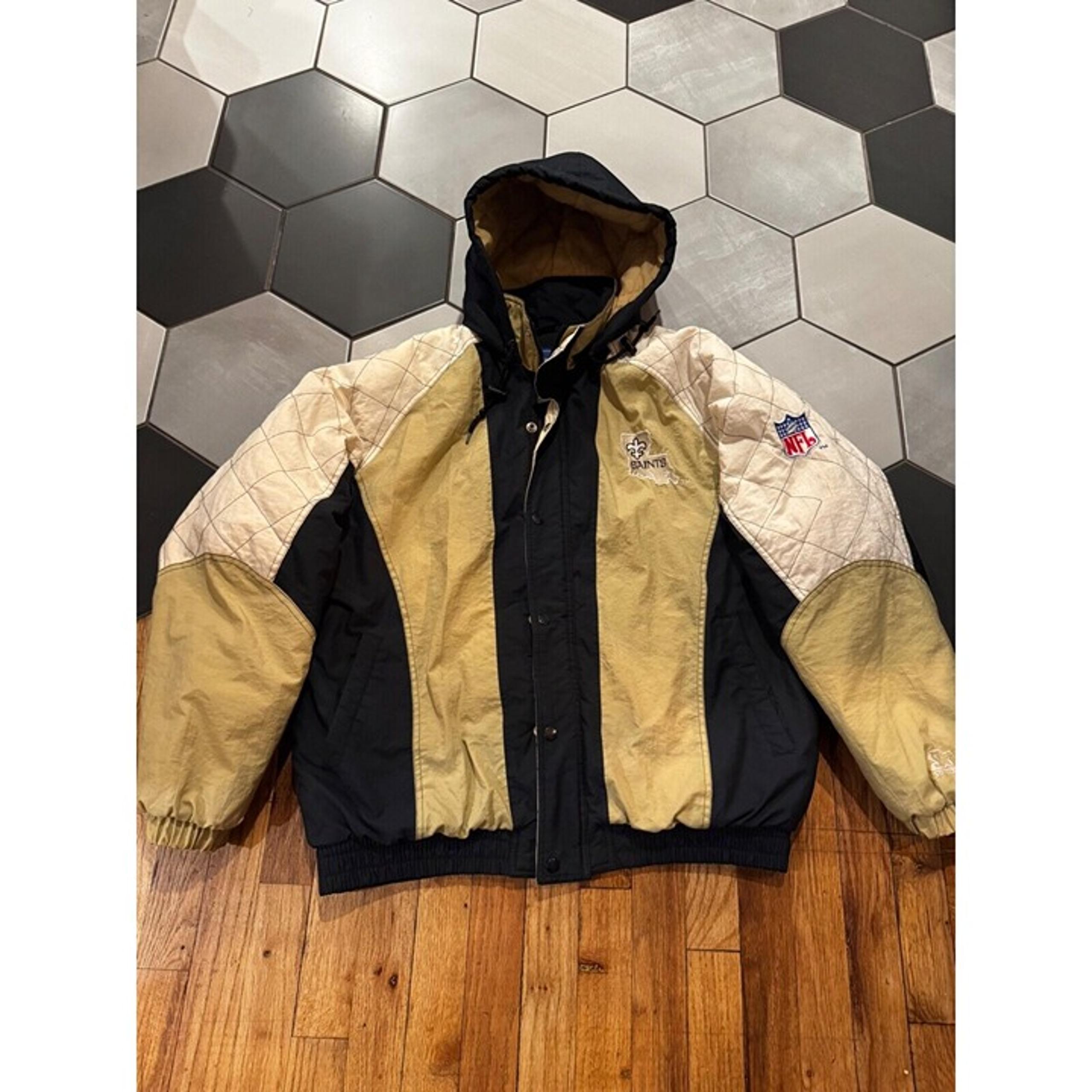 VTG STARTER jacket coat NFL New Orleans Saints Football embroidered Mens Large